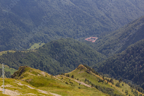 Aerial view of Rila monastery  Bulgaria