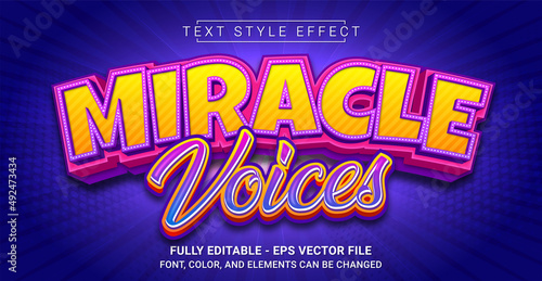 Miracle Voices Text Style Effect. Editable Graphic Text Template.