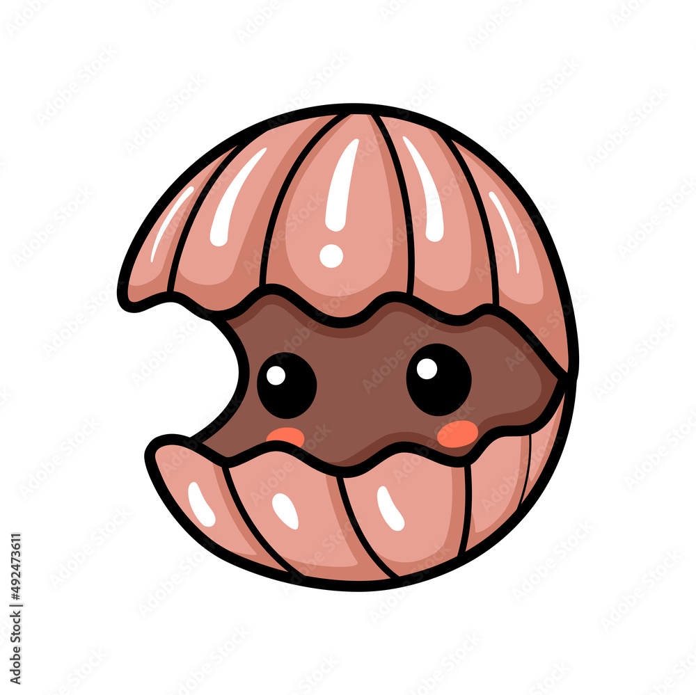 Cute little clam cartoon design Cute little clam cartoon design