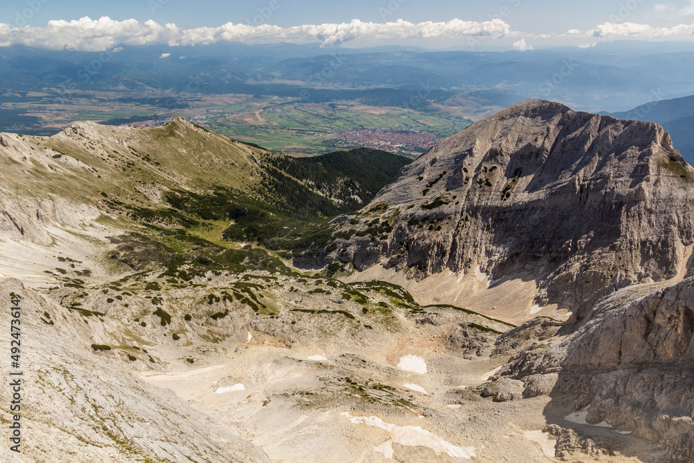 View of Pirin mountains with Bansko town, Bulgaria