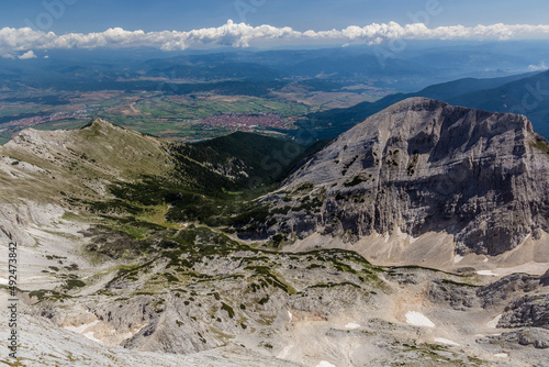 View of Pirin mountains with Bansko town, Bulgaria