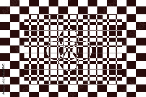 Black checkerboard with striped seamless and pattern for fabric design or printing business work design. Abstract art for clothing design.