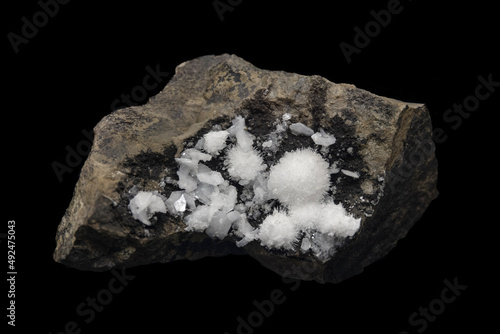 Natrolite with stilbite, chabazite, apophyllite specimen photo