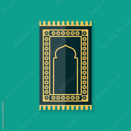 Prayer Rug Flat Design Ramadan Icon. - Vector. photo