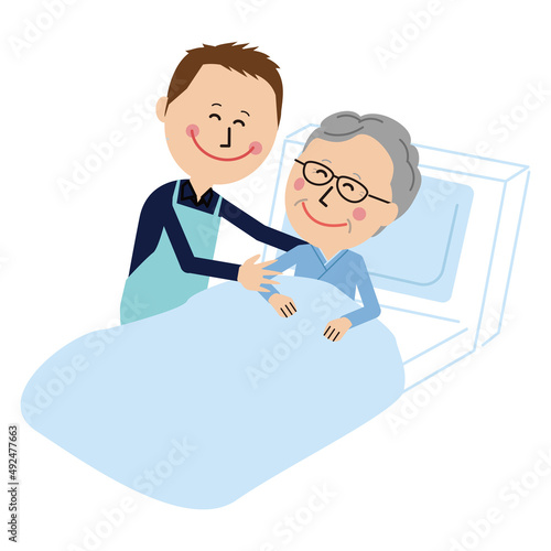 ポップなおじいちゃん　介護　笑顔