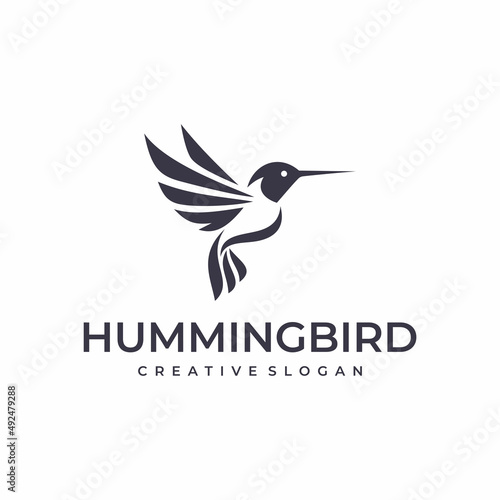 Fotografia Hummingbird logo design vector template