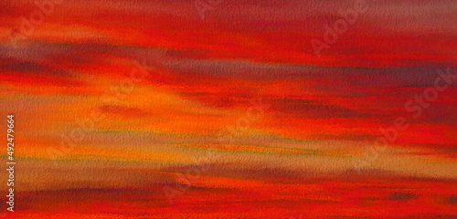 red and yellow watercolor b...