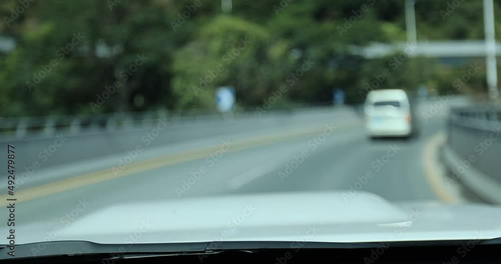 Driving car on highway in China Driving car on highway in China