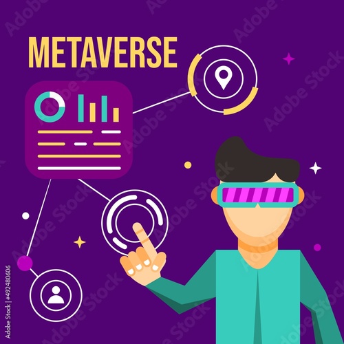 meta verse illustration with vector file for your design