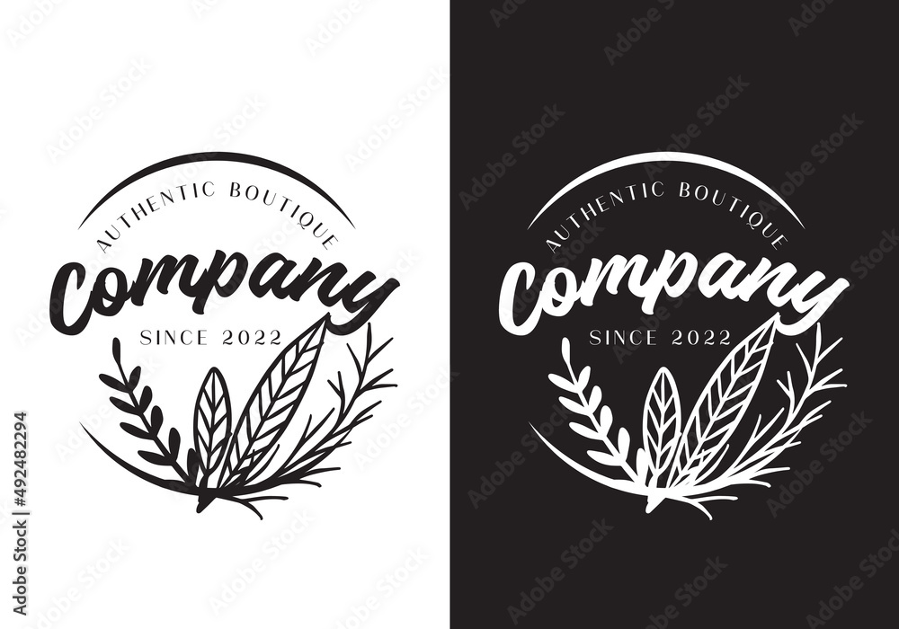 Typography Logo Plant Company Vector Illustration Template Good for Any Industry