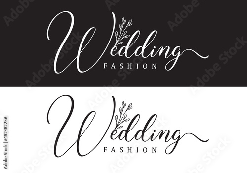 Typography Logo Wedding Vector Illustration Template Good for Any Industry