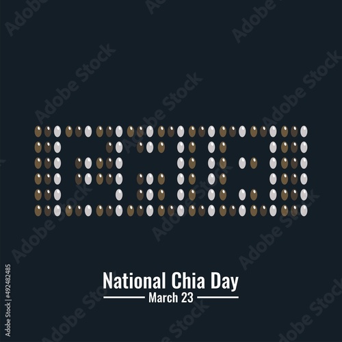 Chia seed vector, National Chia Day Design Concept, suitable for social media post templates, posters, greeting cards, banners, backgrounds, brochures. Vector Illustration