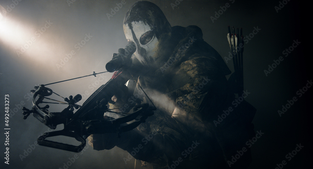 Fighter with a crossbow. Apocalypse Fighter with a crossbow. Apocalypse