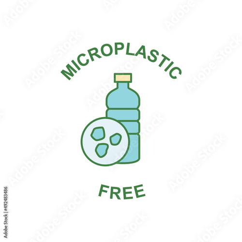 Microplastics free label rounded icon in color icon, isolated on white background 