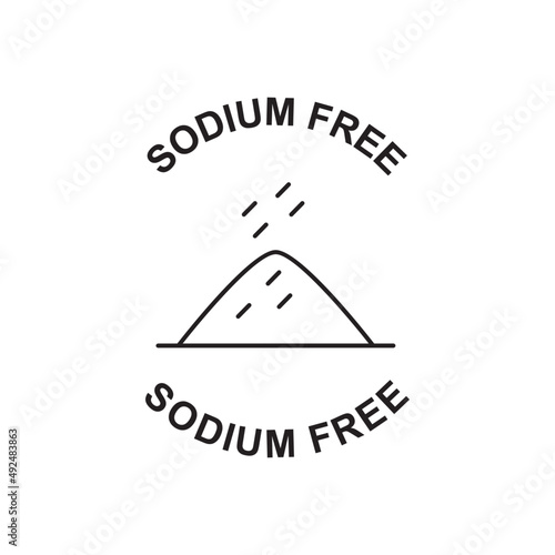 Sodium free label icon in black line style icon, style isolated on white background