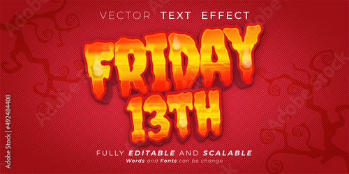 Friday 13th style text effect, Editable text 3d
