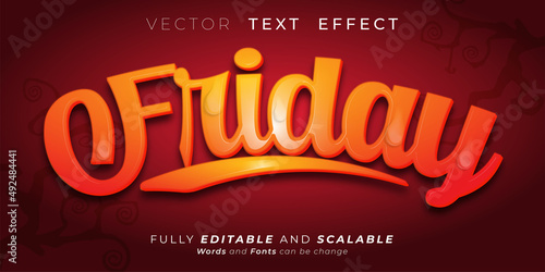 Friday Text effect, Editable 3d text style