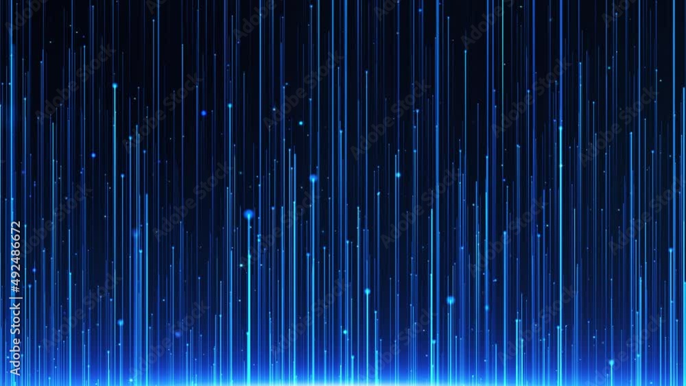 Blue Light Rays Background is a spectacular motion graphics background. Blue particle light rising, blue particle stripe background, blue tech line light, ceremony party performance background video.