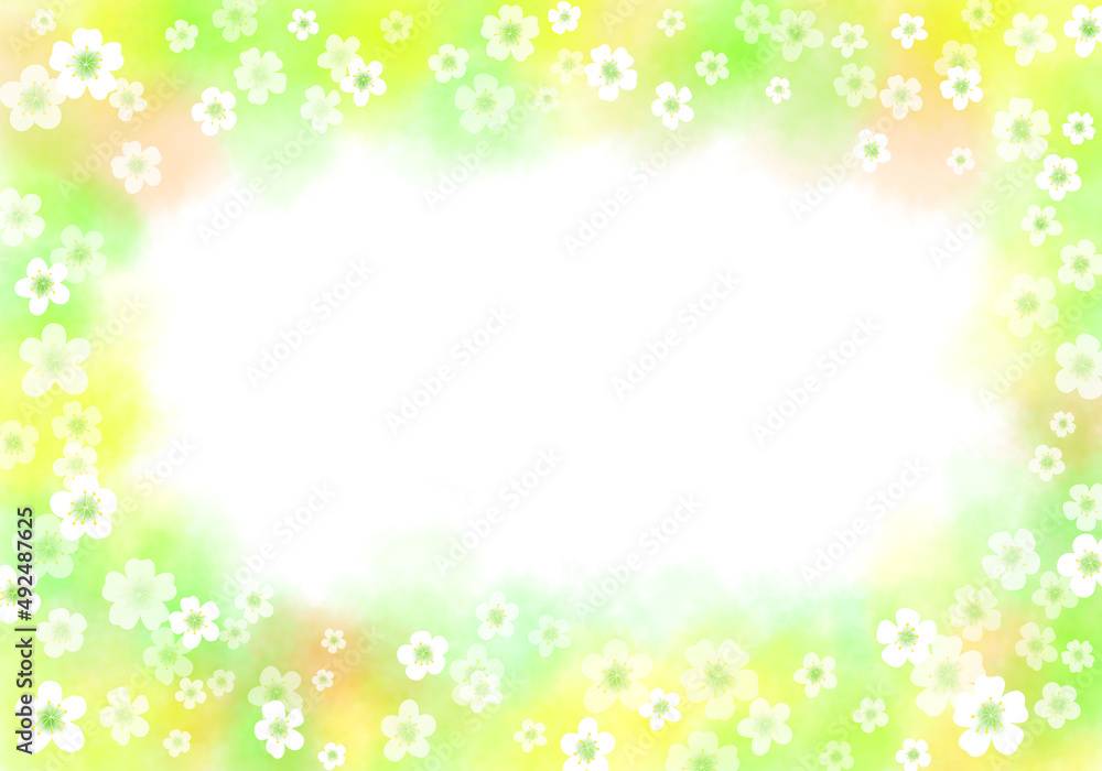Bright green hand painting with blank space or flower painting graphic set in green on a spring day. Bright green hand painting with blank space or flower painting graphic set in green on a spring day.