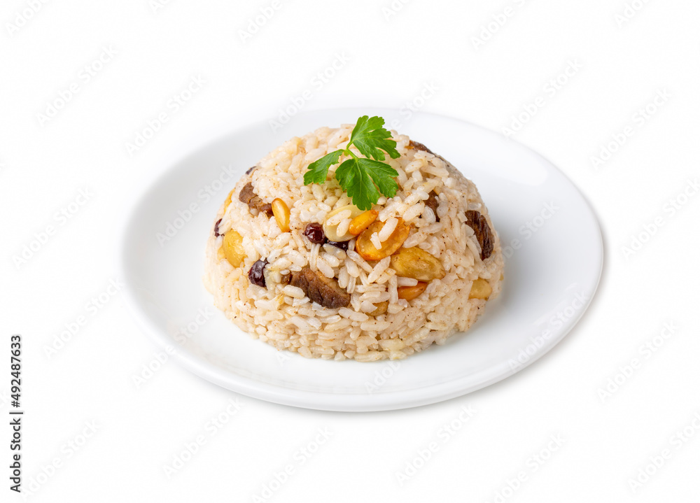 Traditional Turkish food; Almond Stuffed Pilaf (Turkish name; İc pilavi) Traditional Turkish food; Almond Stuffed Pilaf (Turkish name; İc pilavi)