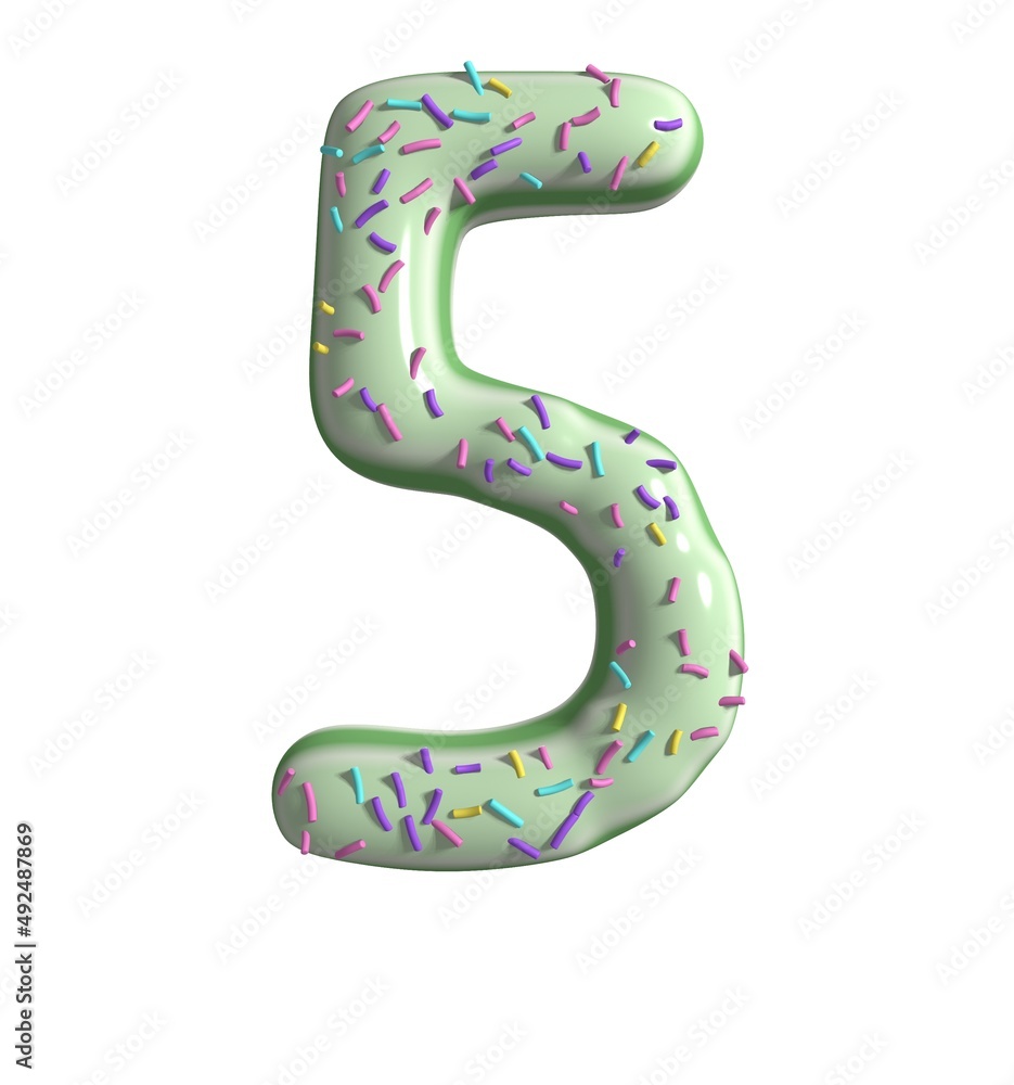 Key Lime Pie Themed Font  Number 5