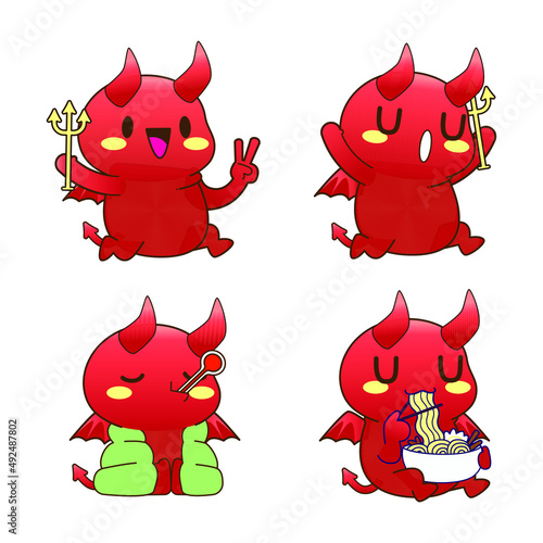 cute little devil drawing cartoon, devil and demon sticker