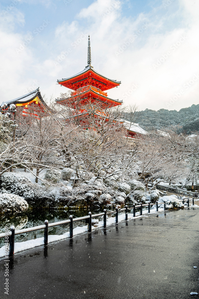 Fototapeta premium 日本の冬・雪の京都 清水寺