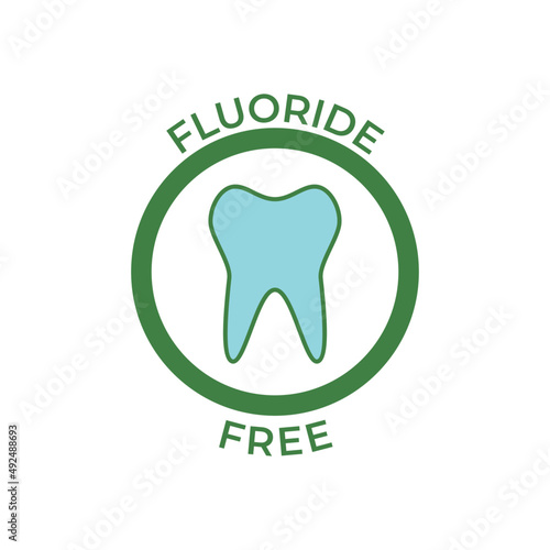 fluoride free icon in color icon, isolated on white background 
