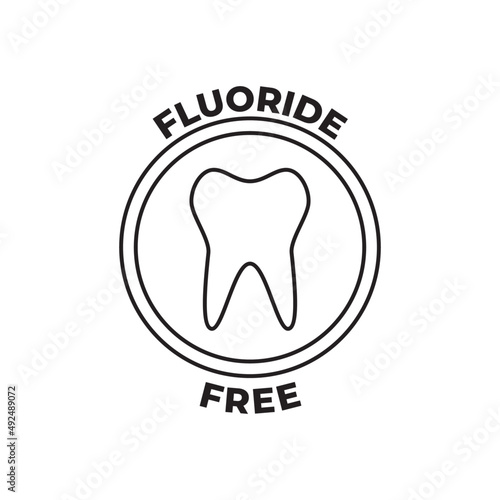 fluoride free icon in black line style icon, style isolated on white background