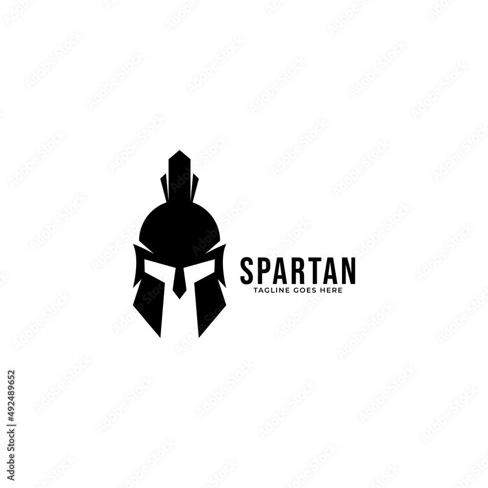 Fototapeta premium simple helmet spartan strong logo.