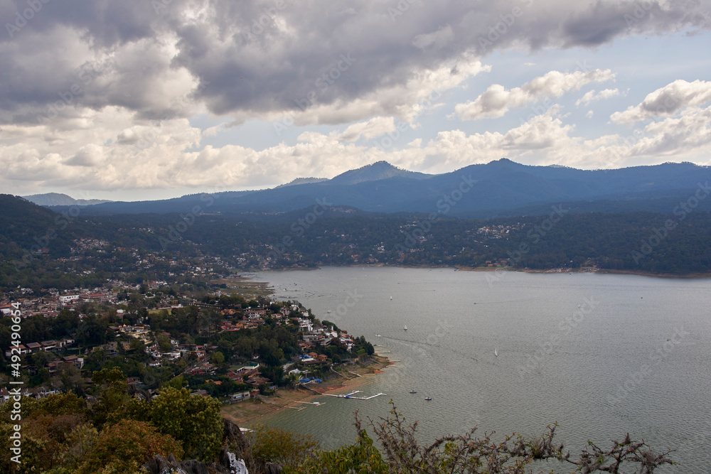 Beautiful view of the lake in Valle de Bravo in Mexico Beautiful view of the lake in Valle de Bravo in Mexico