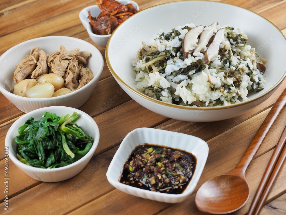 한국음식 시래기 버섯밥과 반찬 한국음식 시래기 버섯밥과 반찬