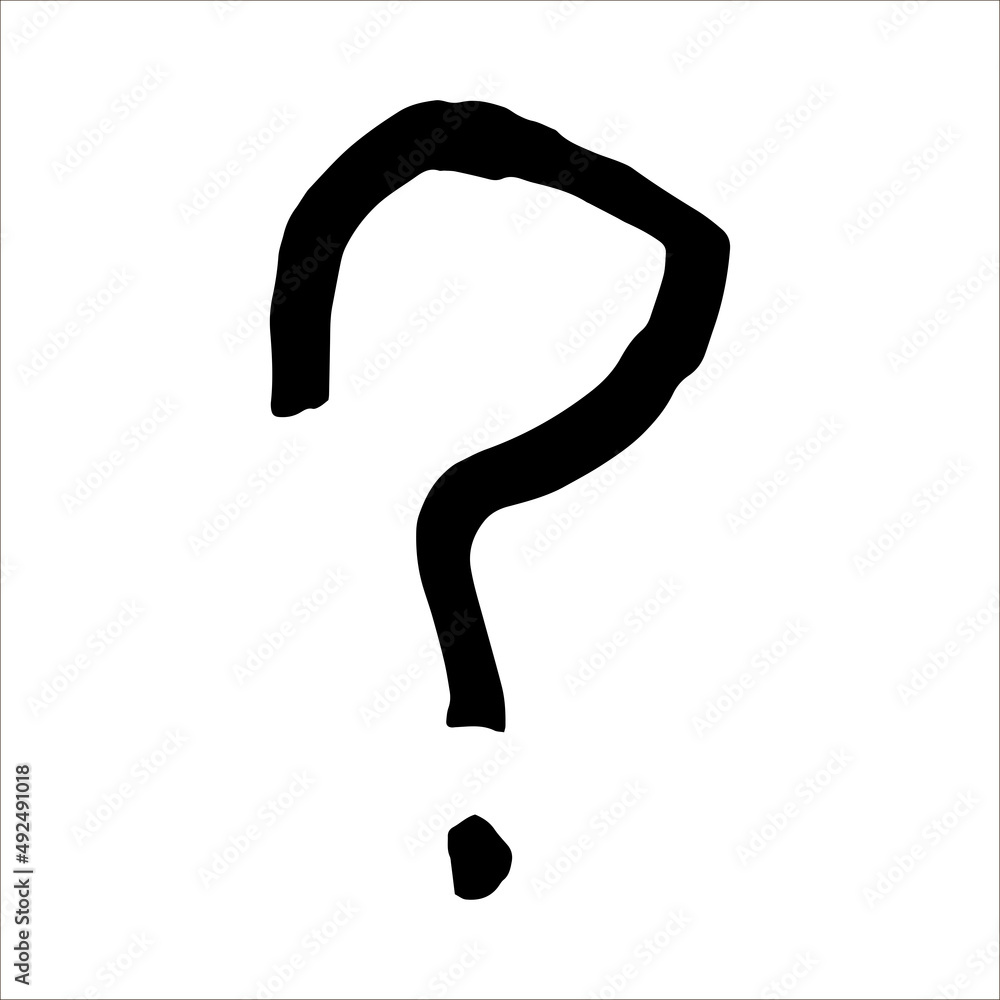 Question mark. Black and white illustration isolated on white background. Question mark. Black and white illustration isolated on white background.