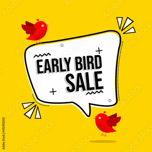 yellow early bird sale banner