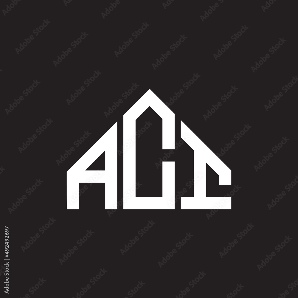 ACI letter logo design. ACI monogram initials letter logo concept. ACI letter design in black background.