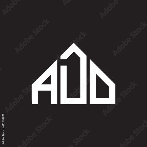 ADO letter logo design. ADO monogram initials letter logo concept. ADO letter design in black background. photo