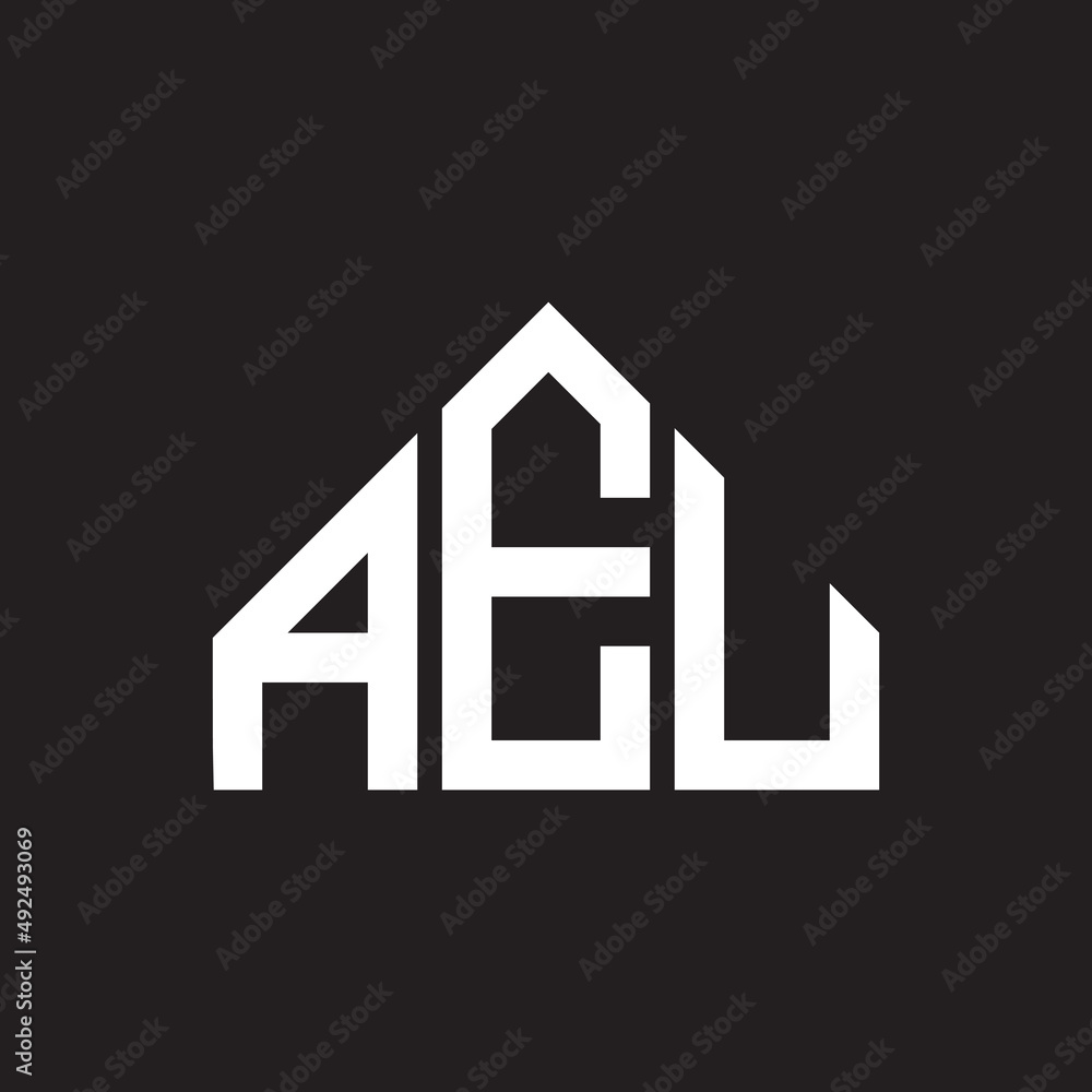AEU letter logo design. AEU monogram initials letter logo concept. AEU letter design in black background. AEU letter logo design. AEU monogram initials letter logo concept. AEU letter design in black background.