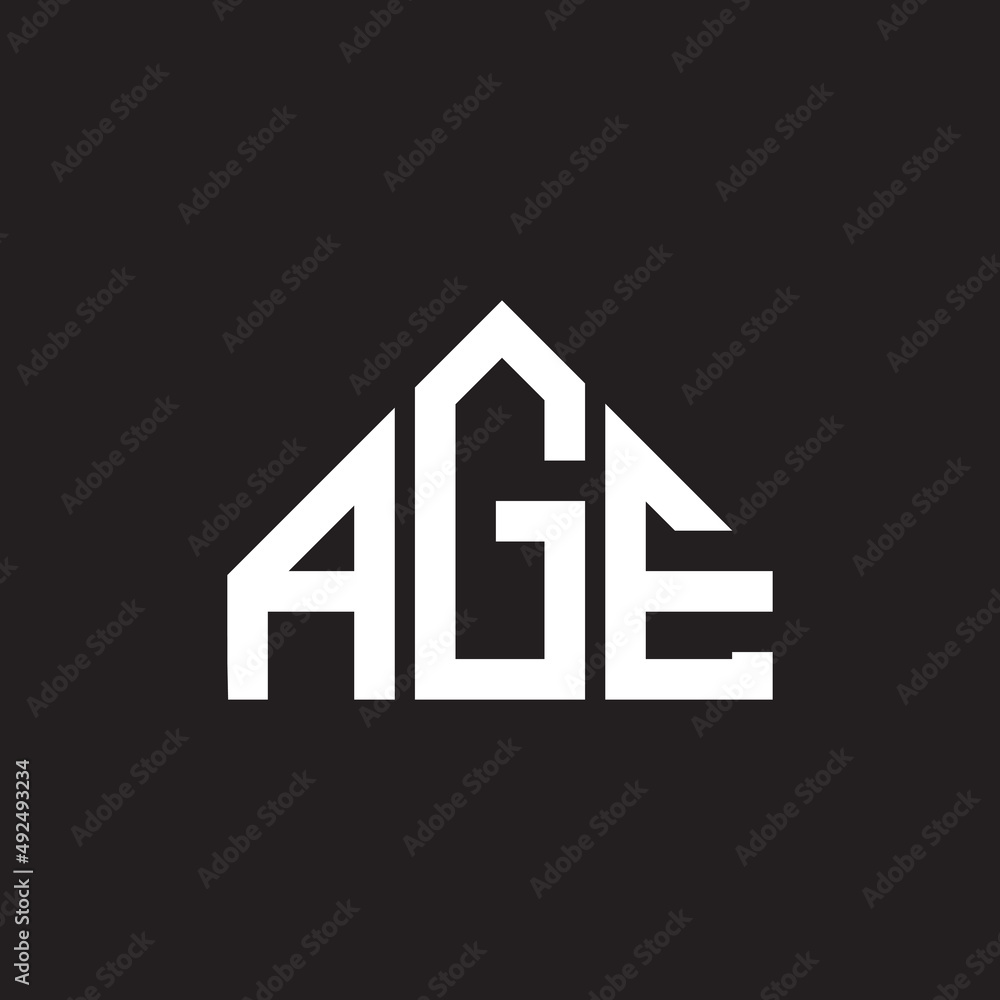 AGE letter logo design. AGE monogram initials letter logo concept. AGE letter design in black background.