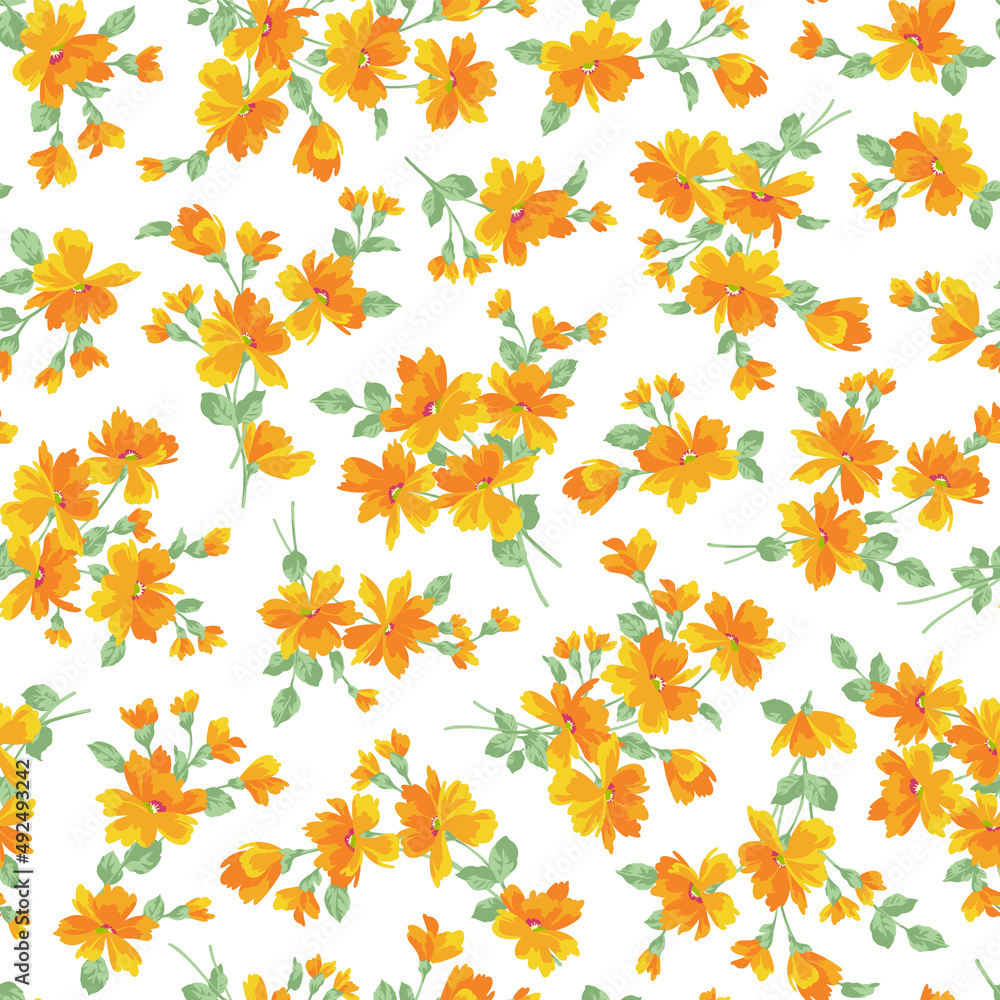 Seamless and impressive cute floral pattern, Seamless and impressive cute floral pattern,