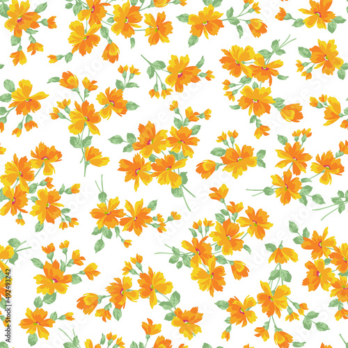 Seamless and impressive cute floral pattern 