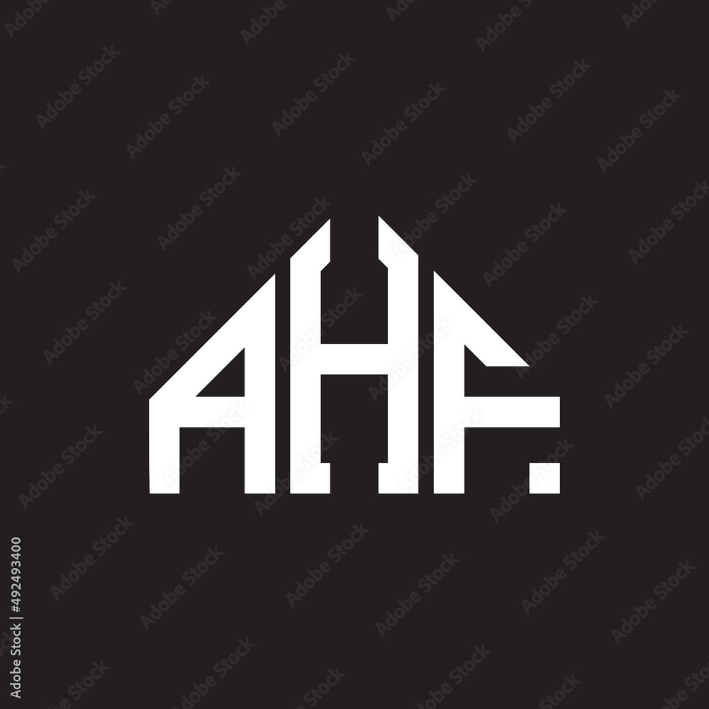 AHF letter logo design. AHF monogram initials letter logo concept. AHF letter design in black background.