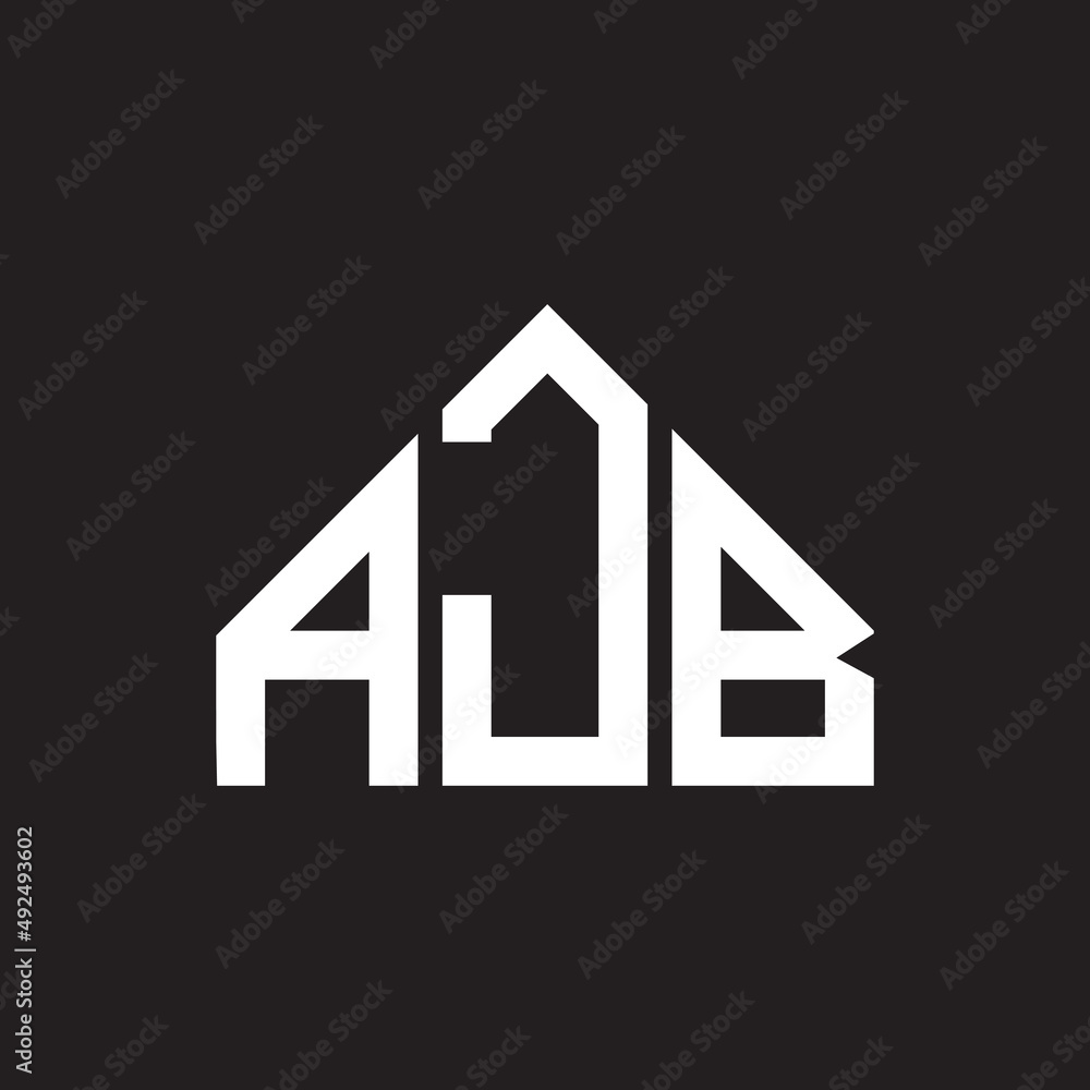 AJB letter logo design. AJB monogram initials letter logo concept. AJB letter design in black background.