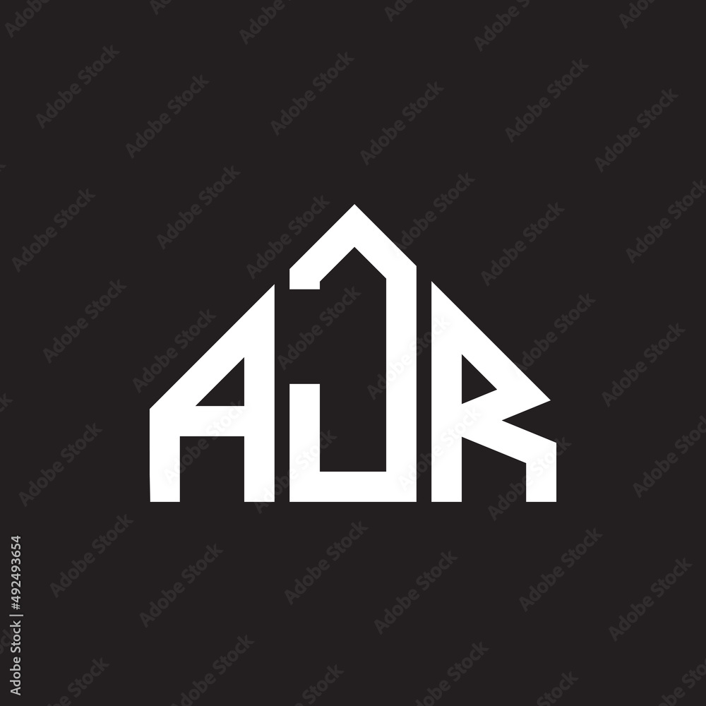 AJR letter logo design. AJR monogram initials letter logo concept. AJR letter design in black background.