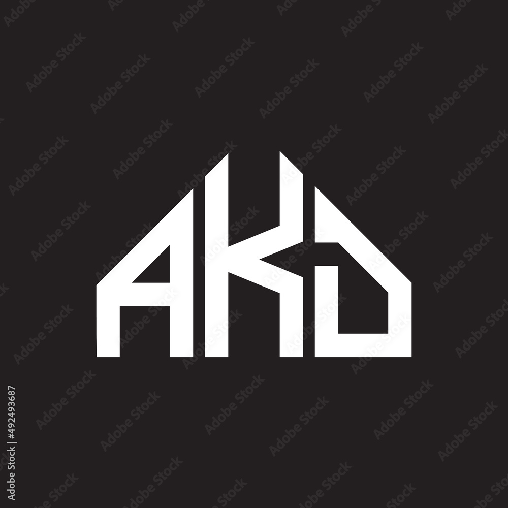 AKd letter logo design. AKd monogram initials letter logo concept. AKd letter design in black background.