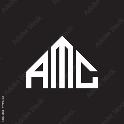 AMc letter logo design. AMc monogram initials letter logo concept. AMc letter design in black background.
