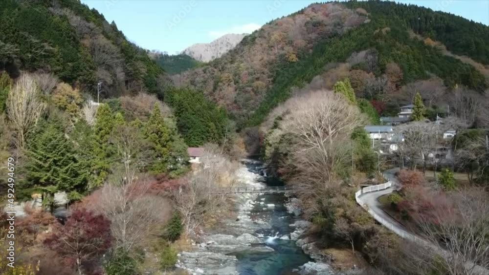 river in the mountains Drone shootinng in yamakita town river in the mountains Drone shootinng in yamakita town