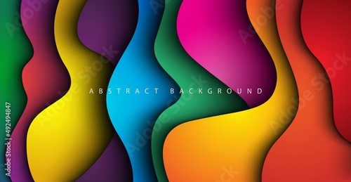 abstract colorful wavy overlap papercut background. eps10 vector