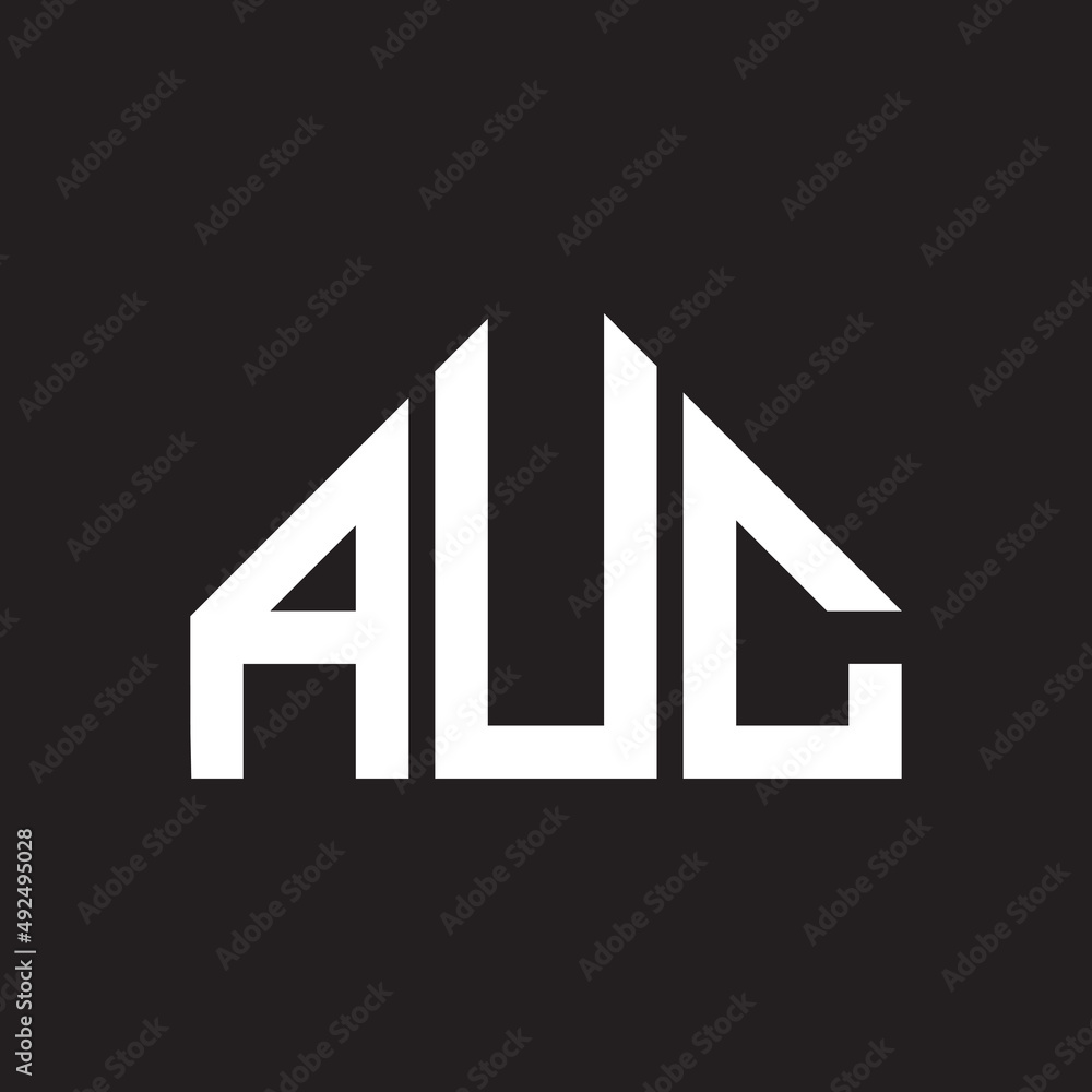AUC letter logo design. AUC monogram initials letter logo concept. AUC letter design in black background.