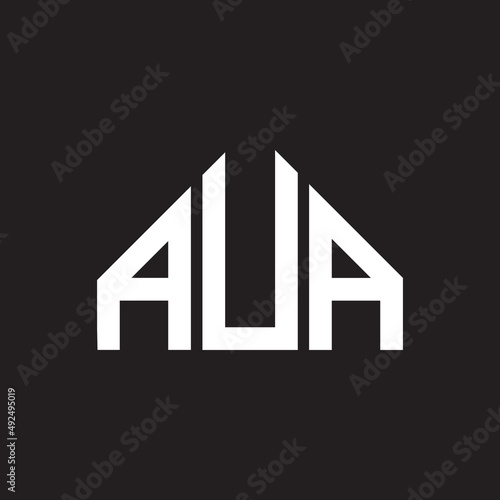 AUA letter logo design. AUA monogram initials letter logo concept. AUA letter design in black background.