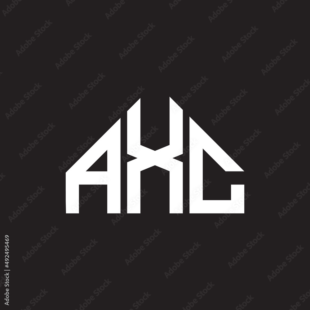 AXC letter logo design. AXC monogram initials letter logo concept. AXC letter design in black background.